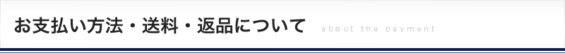 お支払い方法・送料・返品について